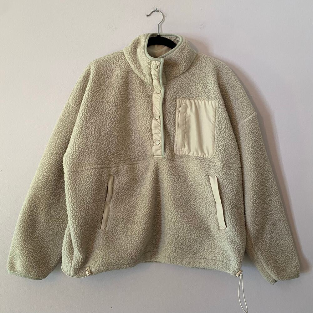 Wilo The Label Cream Sherpa Pullover Jacket Outerwear Loungewear Women's Medium
